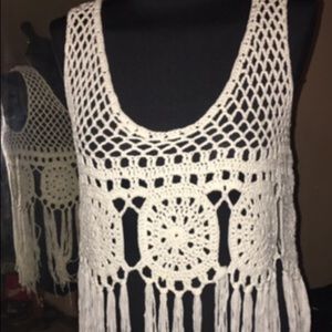 Woven heart Vest top sleeveless sz m nwot